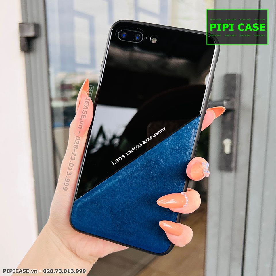 Ốp Lưng iPhone 7 Plus / 8 Plus - Lens Da - Xanh Dương