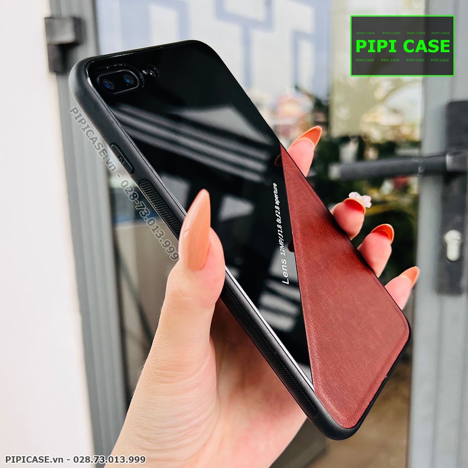 Ốp Lưng iPhone 7 Plus / 8 Plus - Lens Da - Nâu