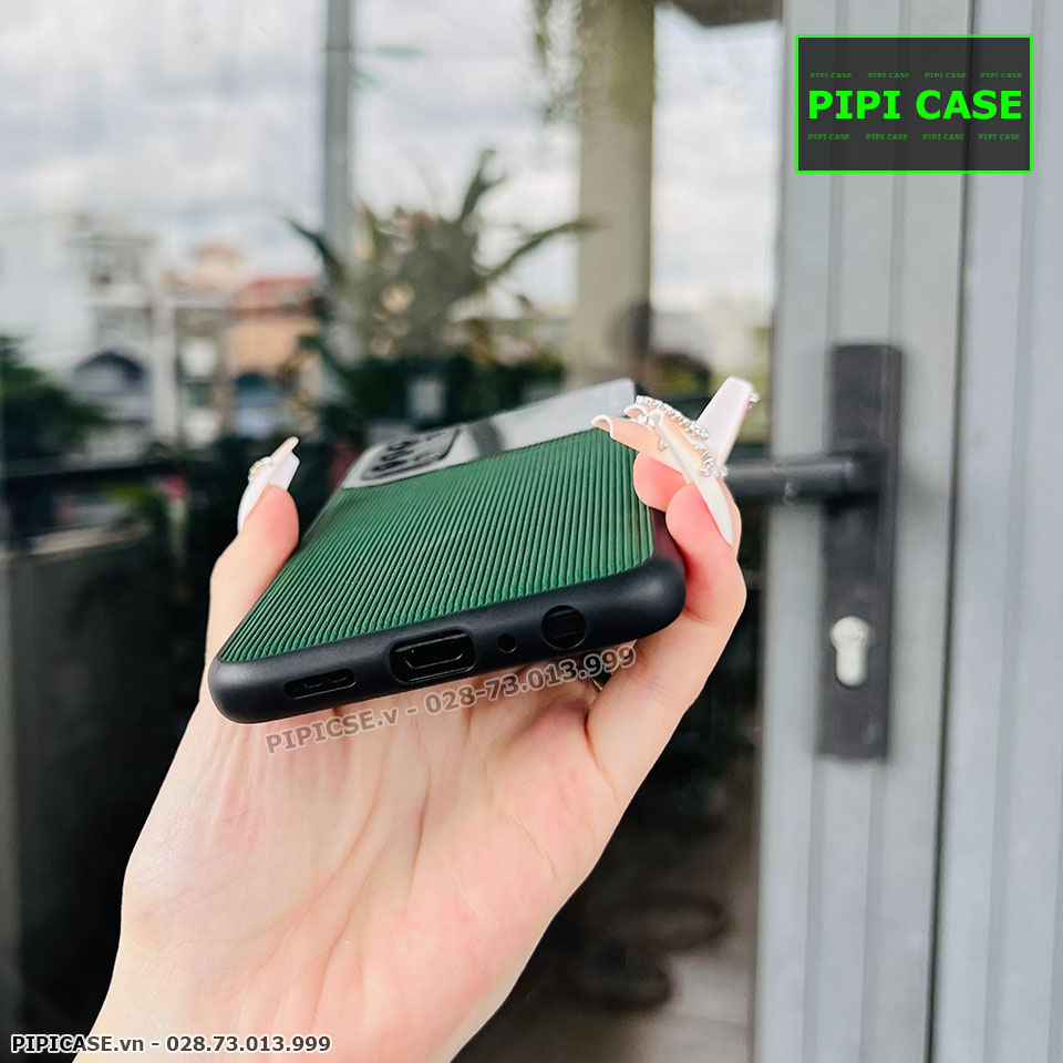 Ốp Lưng Oppo Reno 4 - Lens Sọc - Xanh Rêu