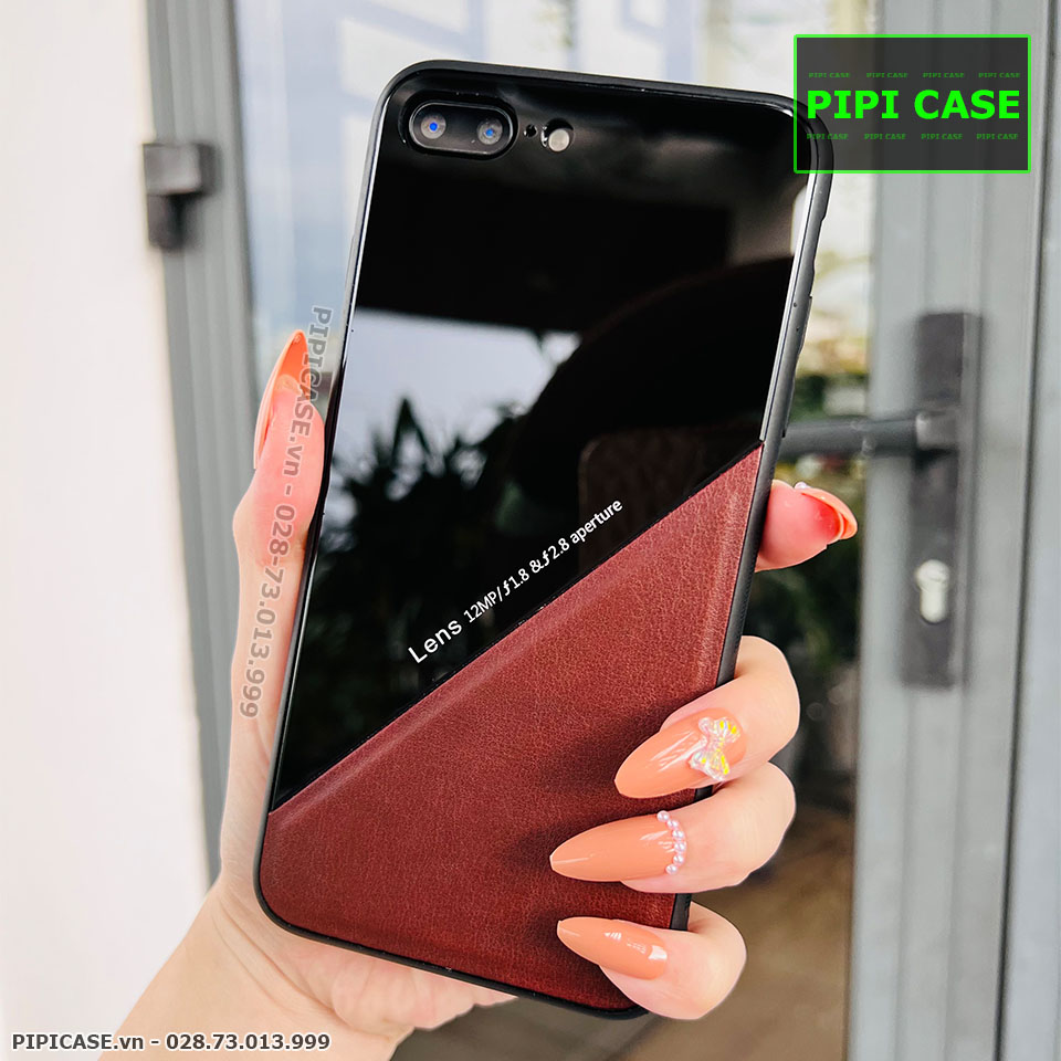 Ốp Lưng iPhone 7 Plus / 8 Plus - Lens Da - Nâu