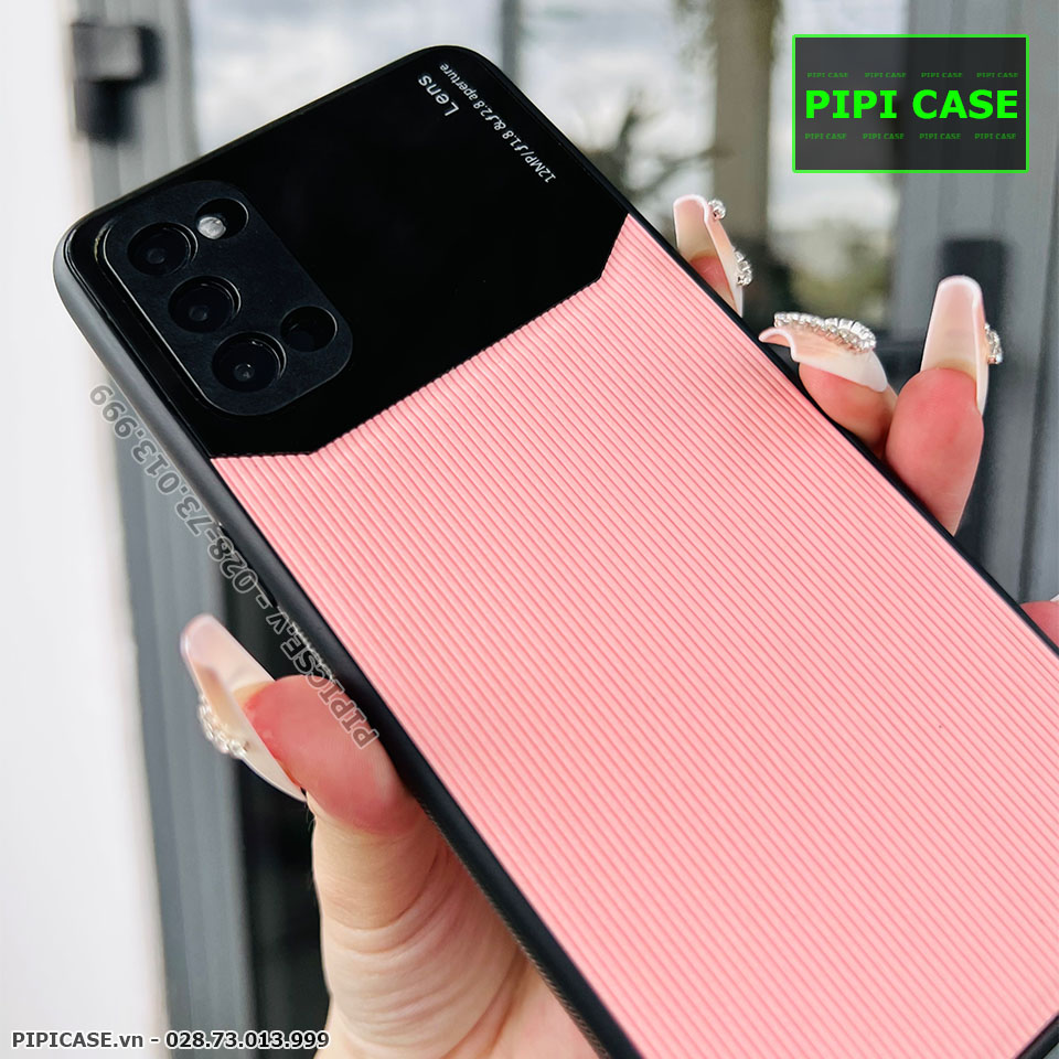 Ốp Lưng Oppo Reno 4 - Lens Sọc - Hồng