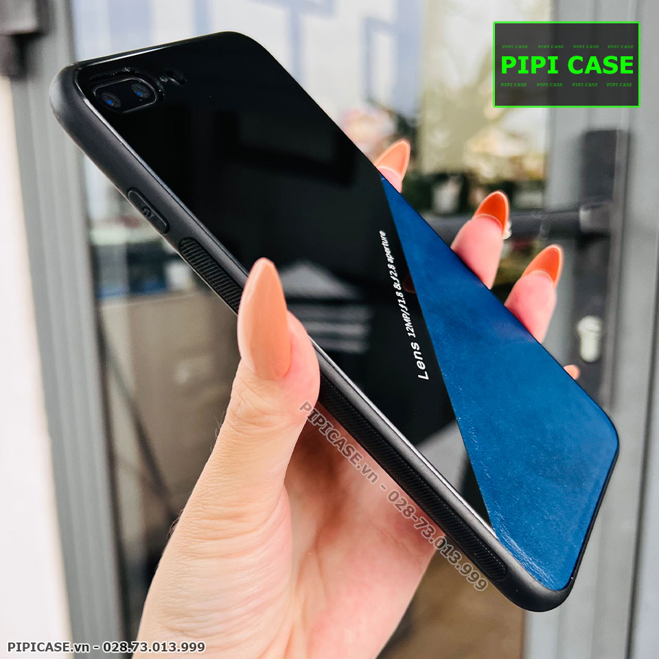 Ốp Lưng iPhone 7 Plus / 8 Plus - Lens Da - Xanh Dương