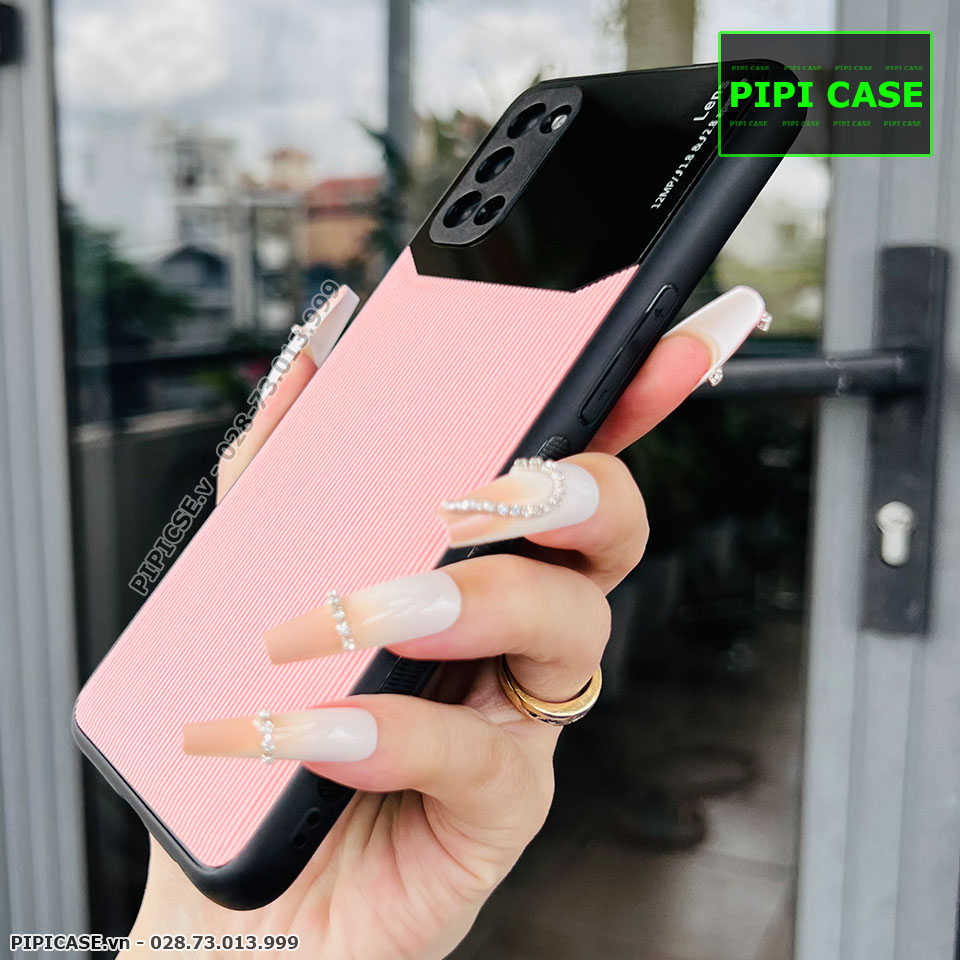 Ốp Lưng Oppo Reno 4 - Lens Sọc - Hồng