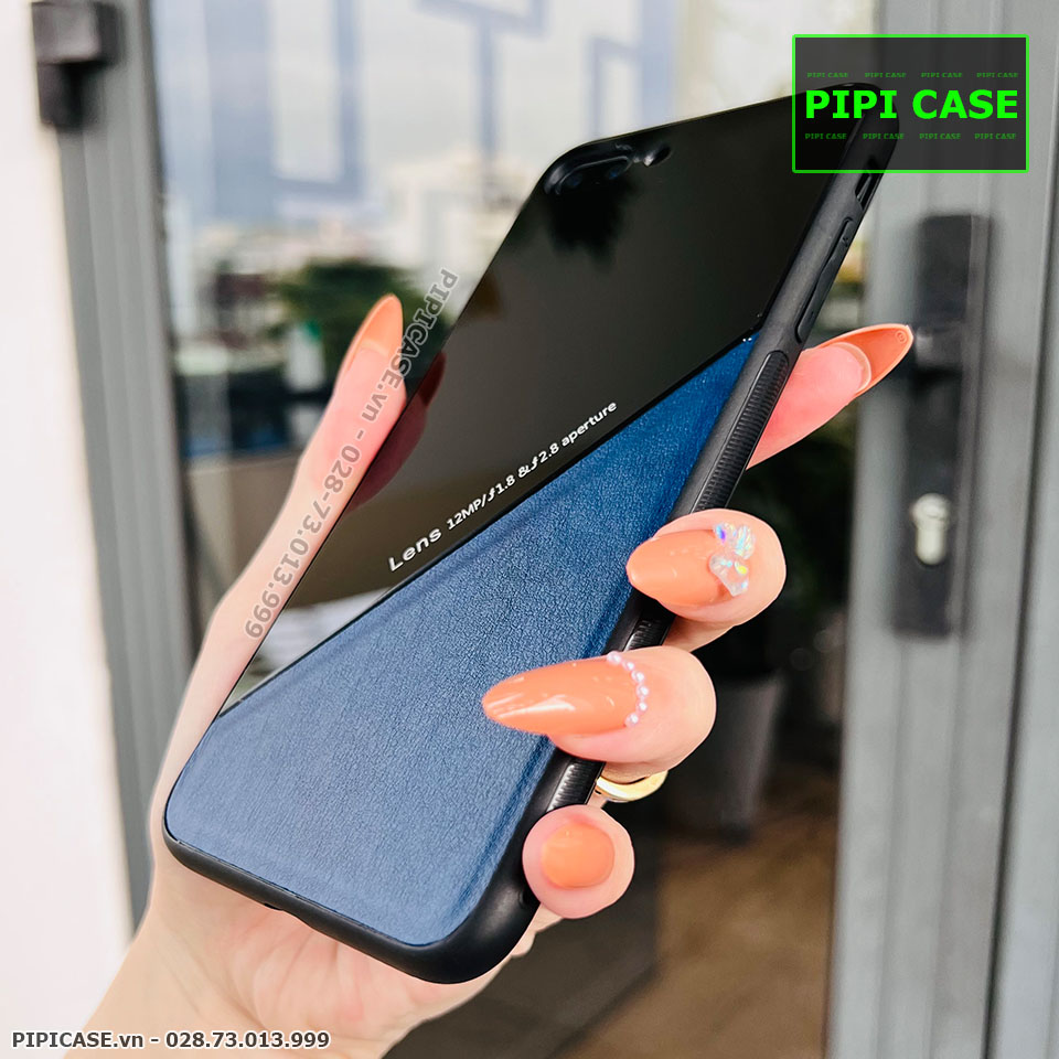Ốp Lưng iPhone 7 Plus / 8 Plus - Lens Da - Xanh Dương