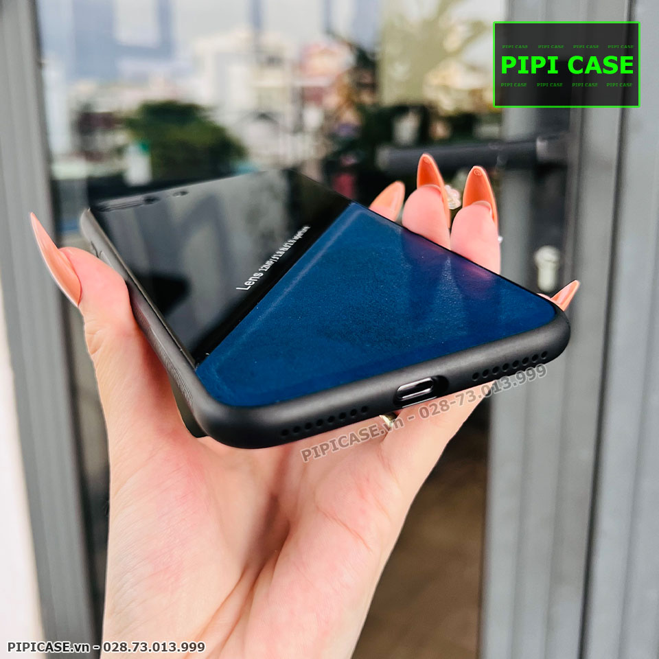 Ốp Lưng iPhone 7 Plus / 8 Plus - Lens Da - Xanh Dương