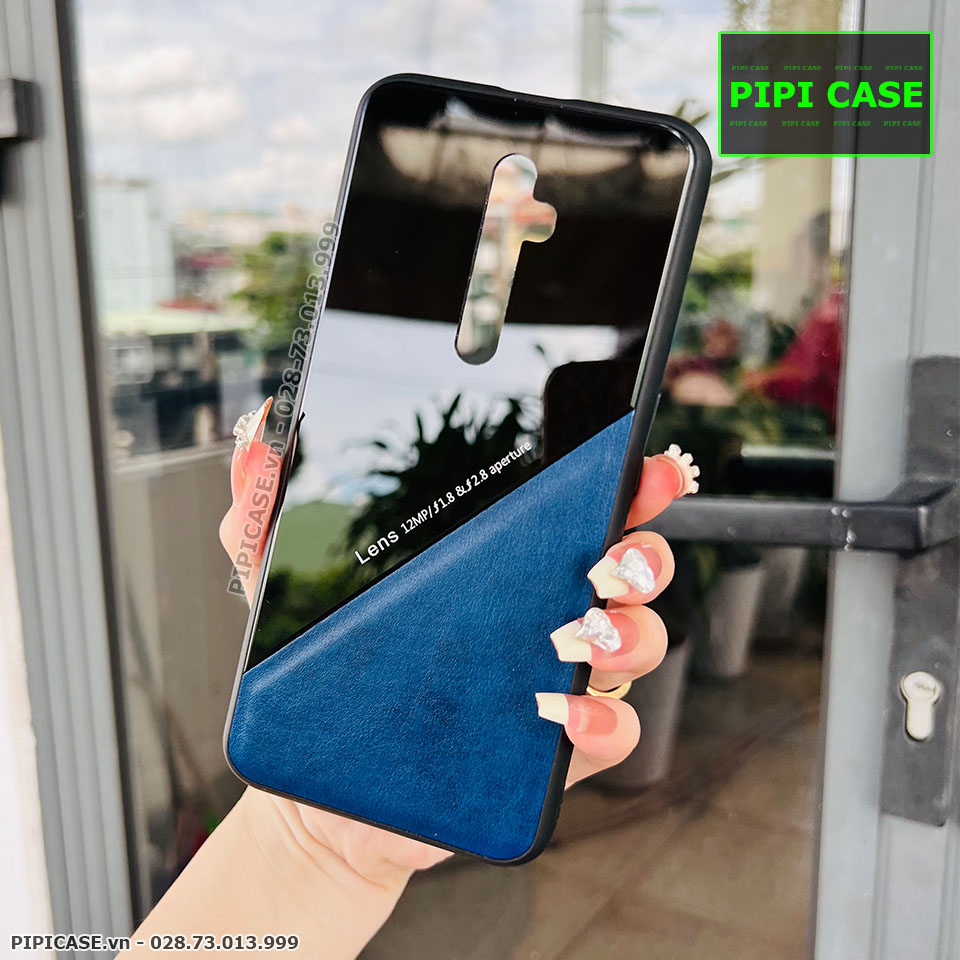 Ốp Lưng Oppo Reno 2F - Lens Da - Xanh Dương
