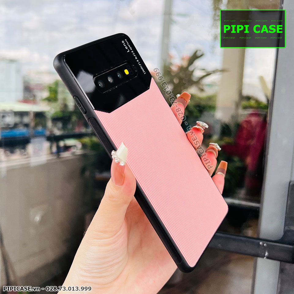 Ốp Lưng Samsung S10 Plus - Lens Sọc - Hồng