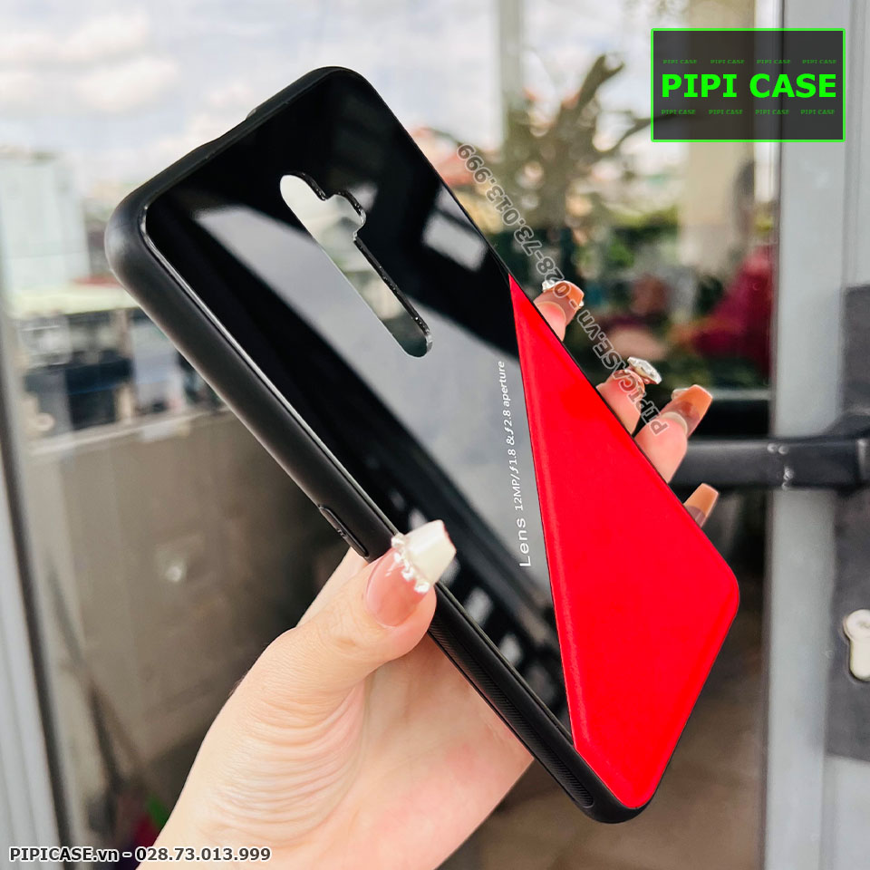 Ốp Lưng Oppo Reno 2F - Lens Da - Đỏ