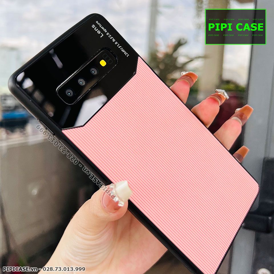 Ốp Lưng Samsung S10 Plus - Lens Sọc - Hồng