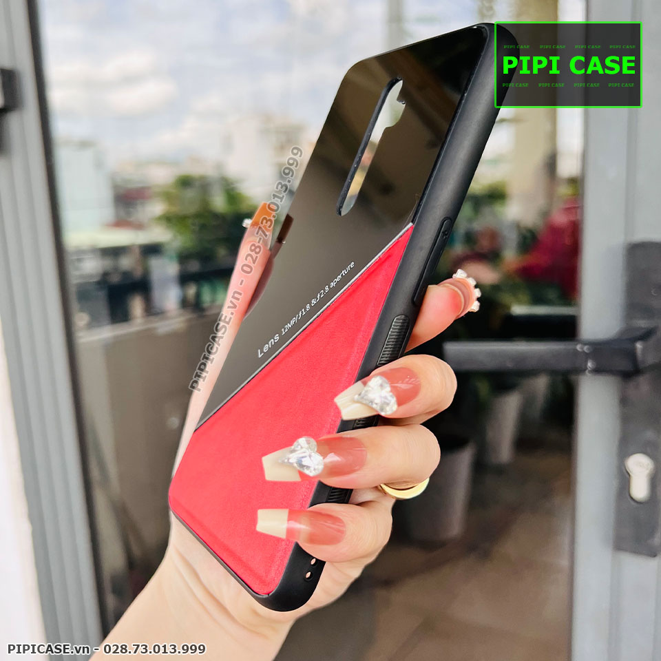Ốp Lưng Oppo Reno 2F - Lens Da - Đỏ