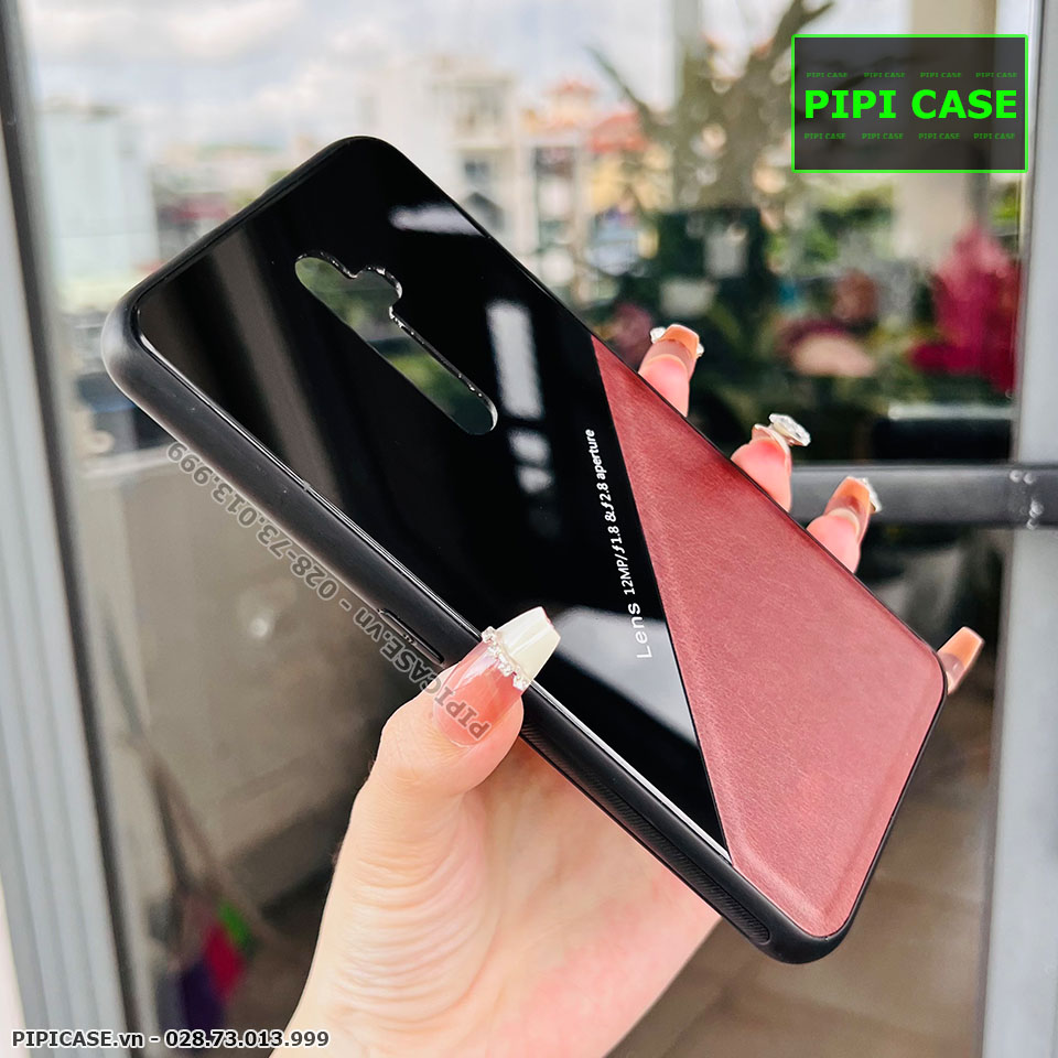 Ốp Lưng Oppo Reno 2F - Lens Da - Nâu