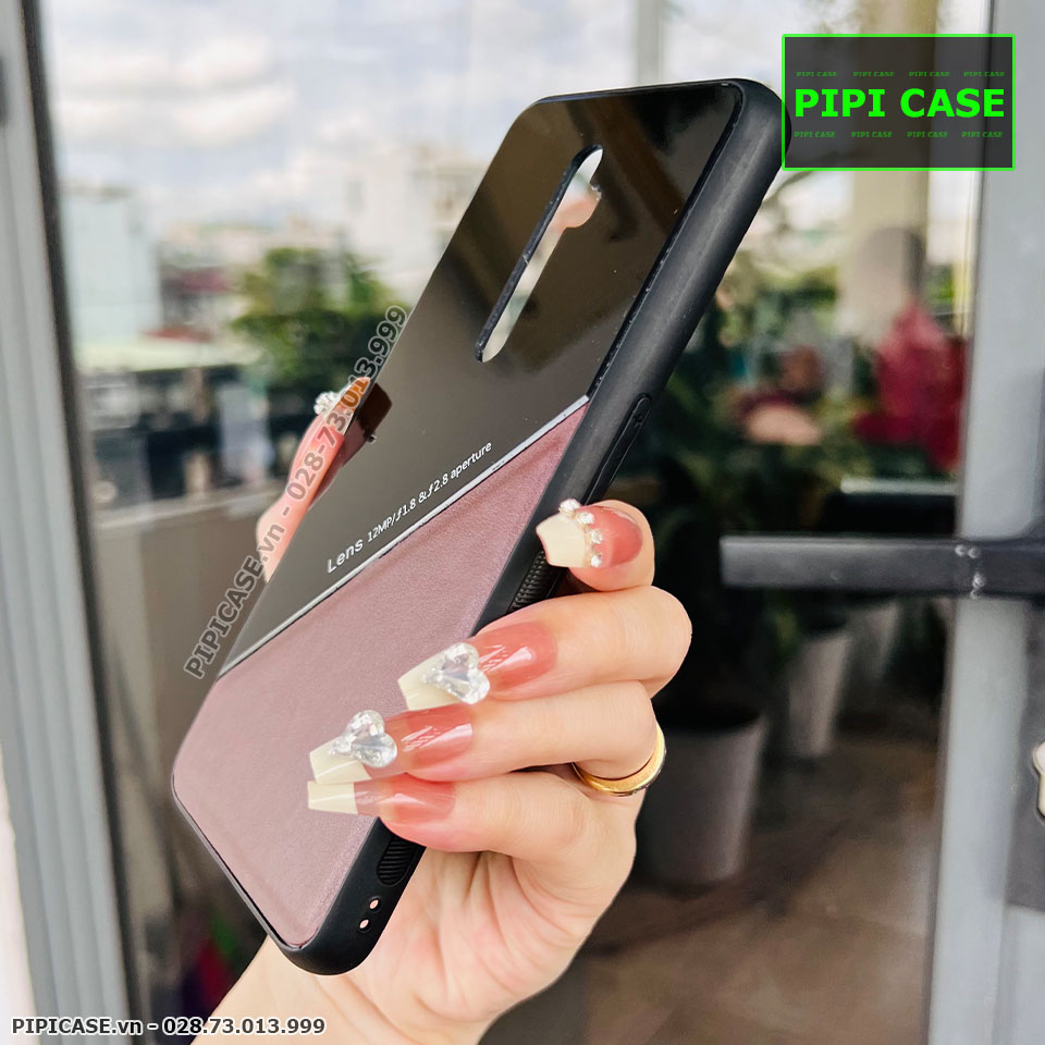 Ốp Lưng Oppo Reno 2F - Lens Da - Nâu