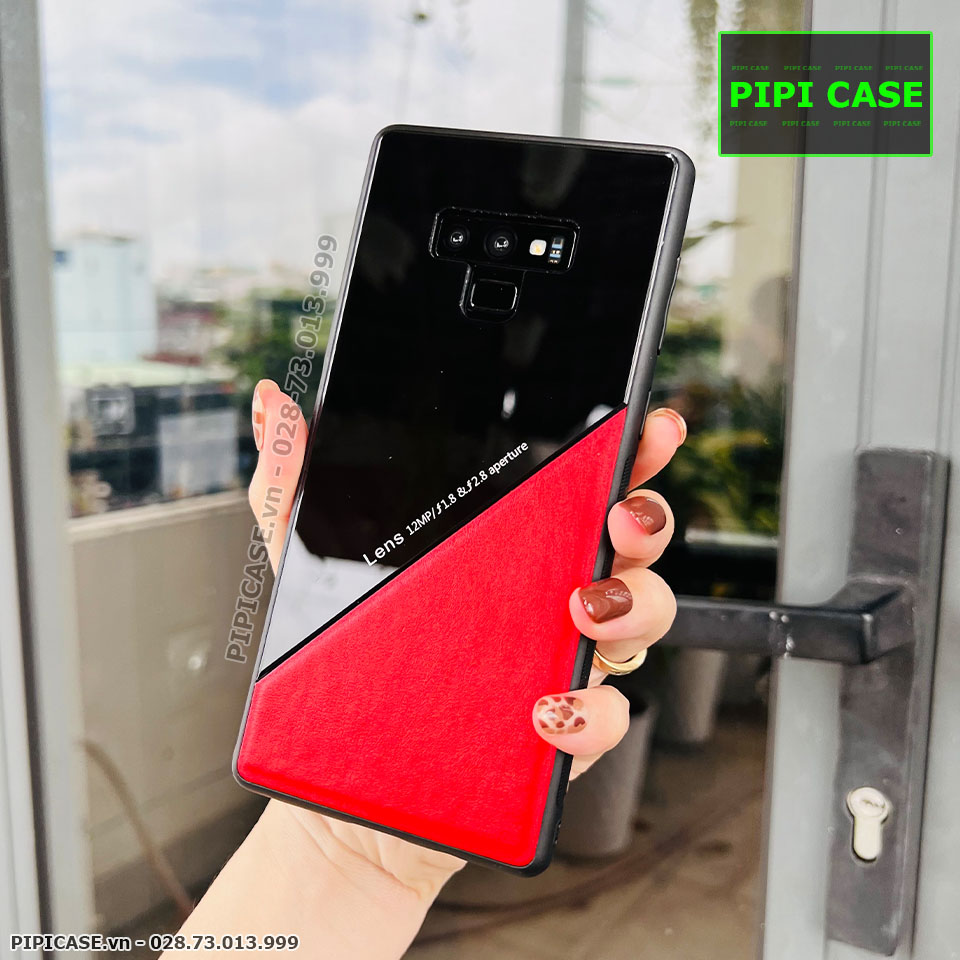 Ốp Lưng Samsung Note 9 - Lens Da - Đỏ