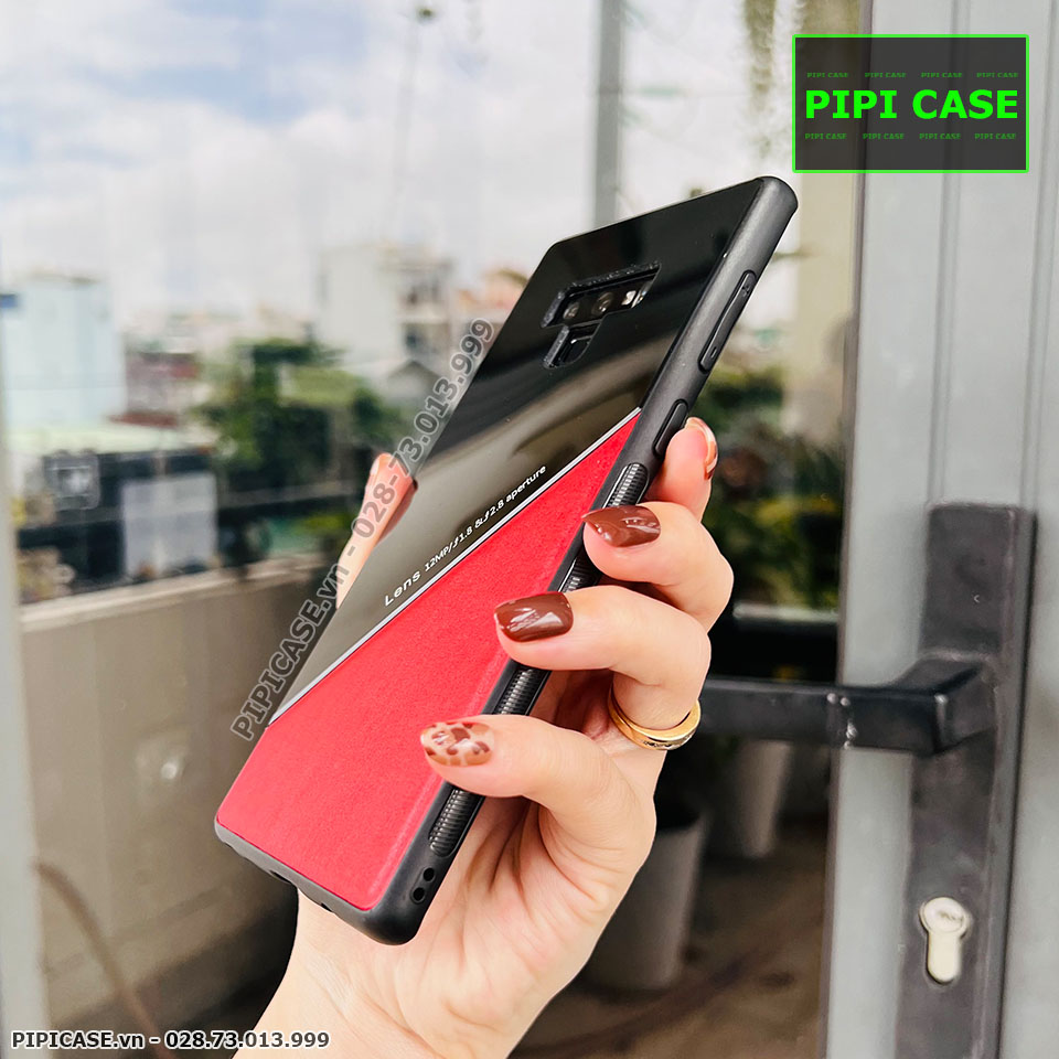 Ốp Lưng Samsung Note 9 - Lens Da - Đỏ
