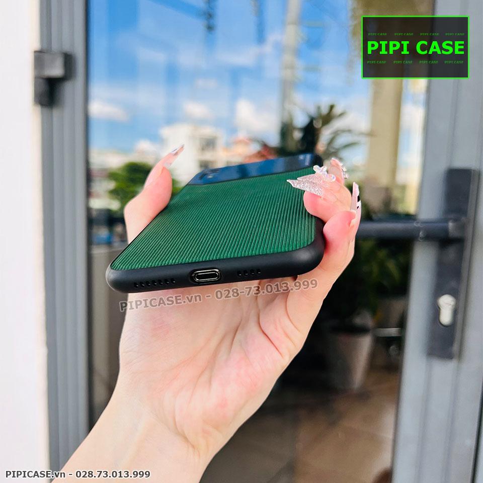 Ốp Lưng iPhone X / XS - Lens Sọc - Xanh Rêu