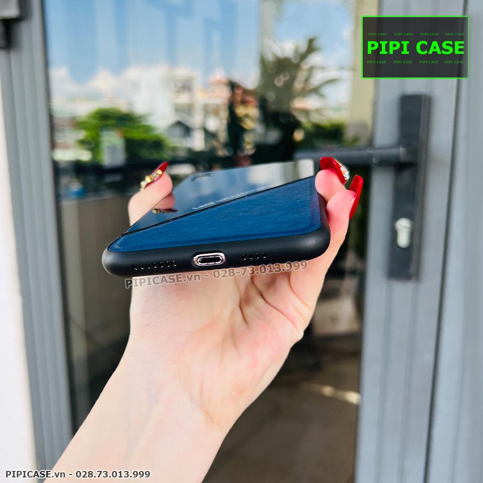 Ốp Lưng iPhone XS Max - Lens Da - Xanh Dương