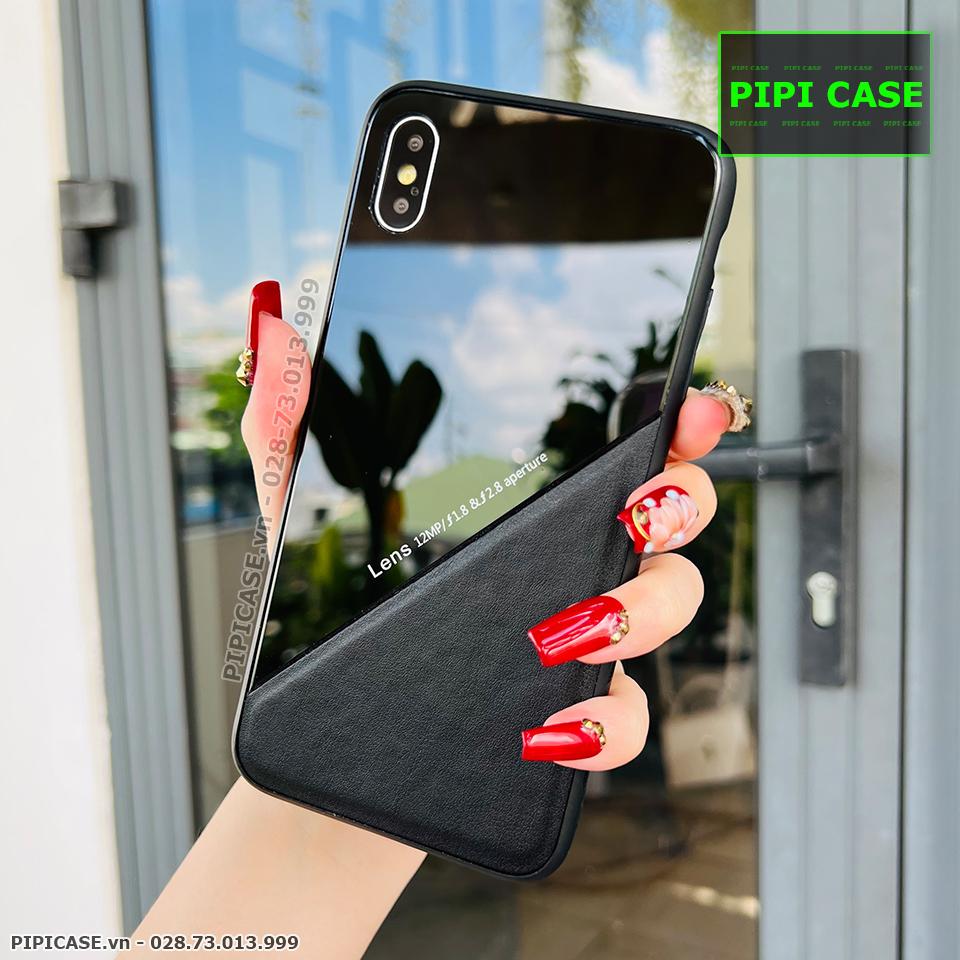 Ốp Lưng iPhone X / XS - Lens Da - Đen