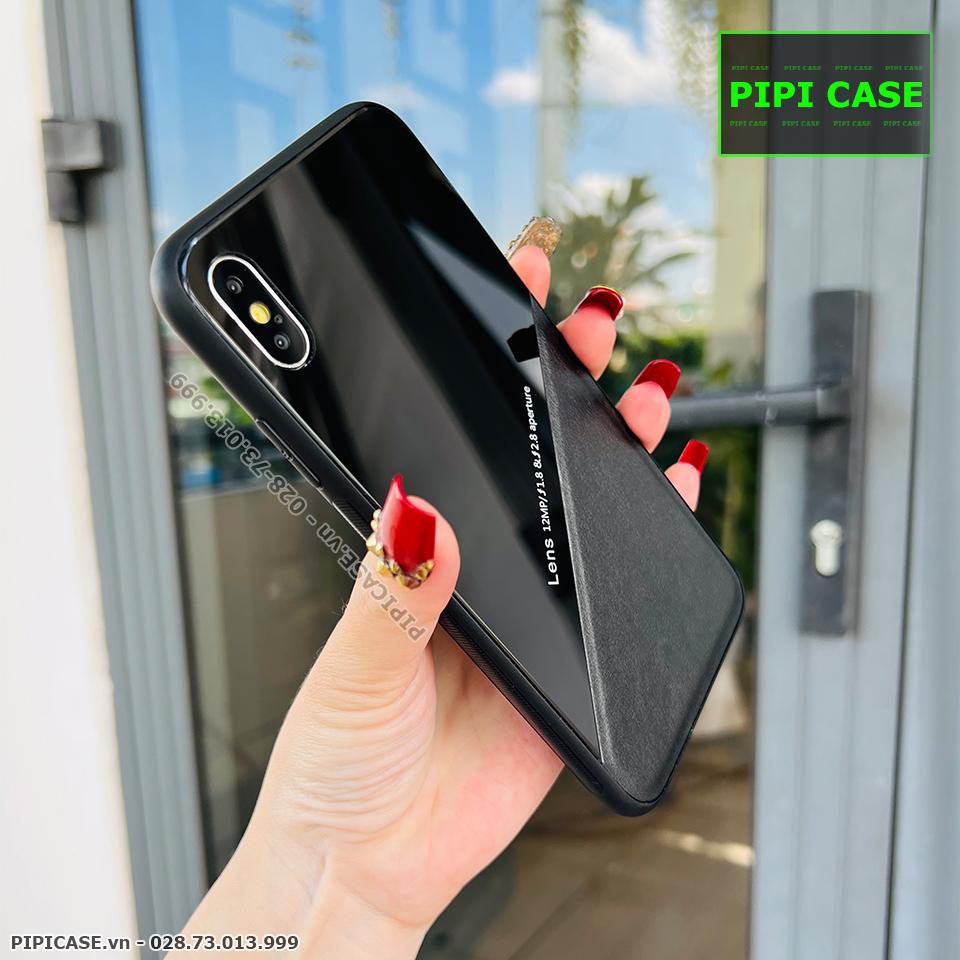 Ốp Lưng iPhone X / XS - Lens Da - Đen