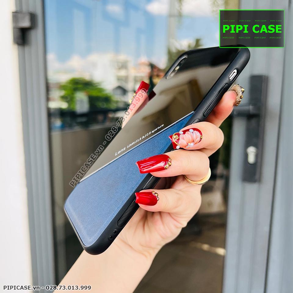 Ốp Lưng iPhone X / XS - Lens Da - Xanh Dương