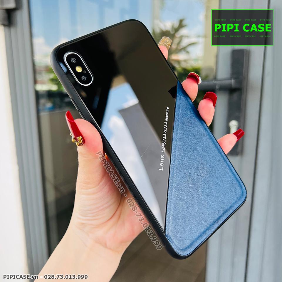 Ốp Lưng iPhone X / XS - Lens Da - Xanh Dương