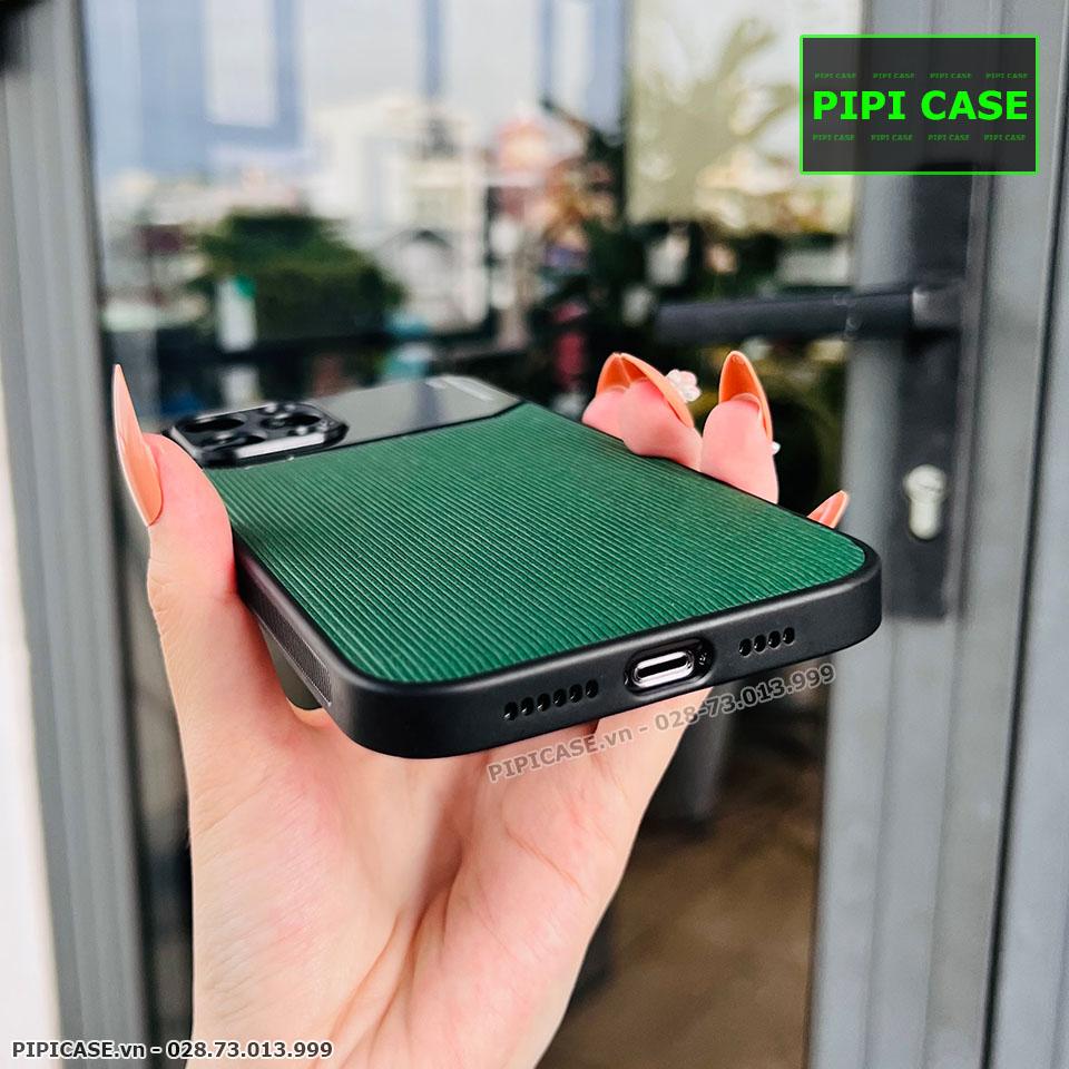 Ốp Lưng iPhone 12 Pro Max - Lens Sọc - Xanh Rêu