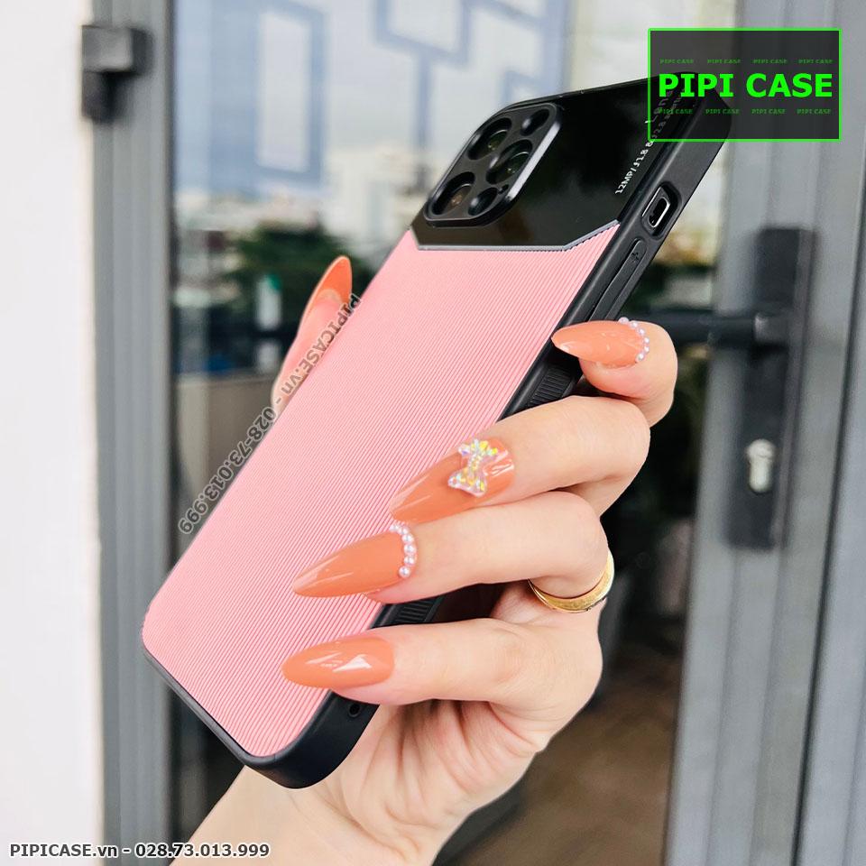 Ốp Lưng iPhone 12 Pro Max - Lens Sọc - Hồng