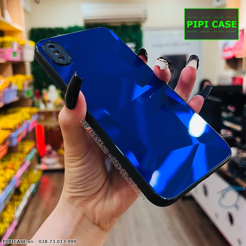 Ốp Lưng iPhone XS Max - Kim Cương 6D - Xanh