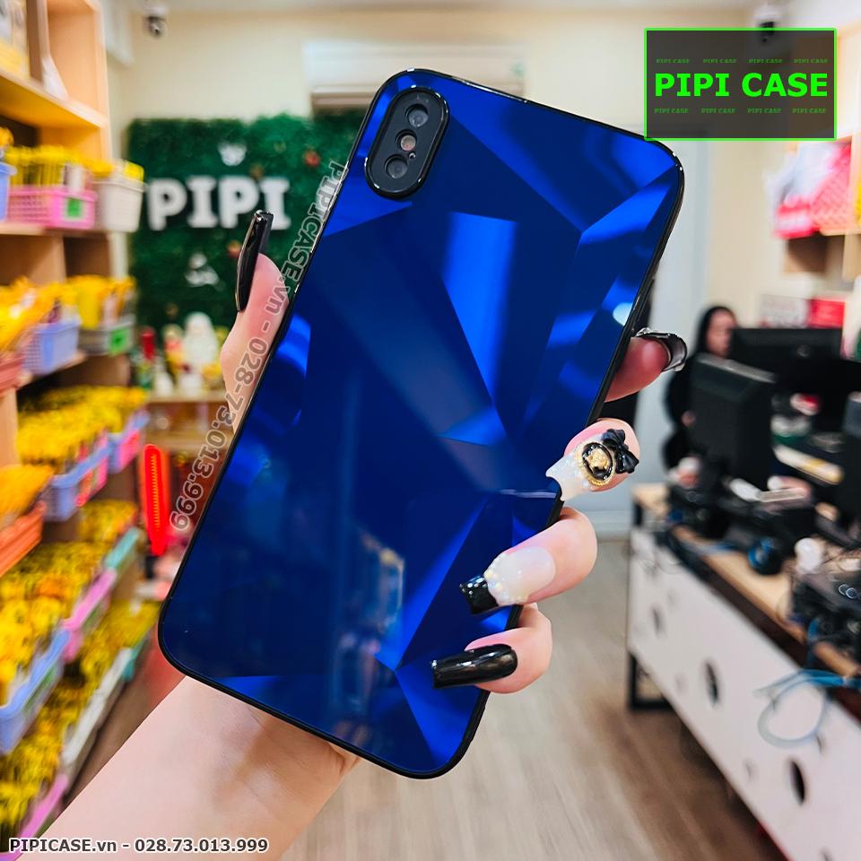 Ốp Lưng iPhone XS Max - Kim Cương 6D - Xanh