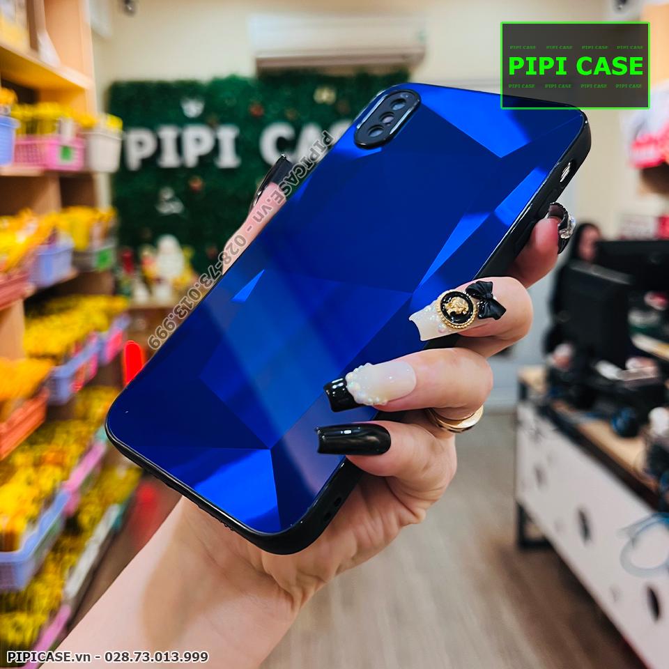Ốp Lưng iPhone XS Max - Kim Cương 6D - Xanh