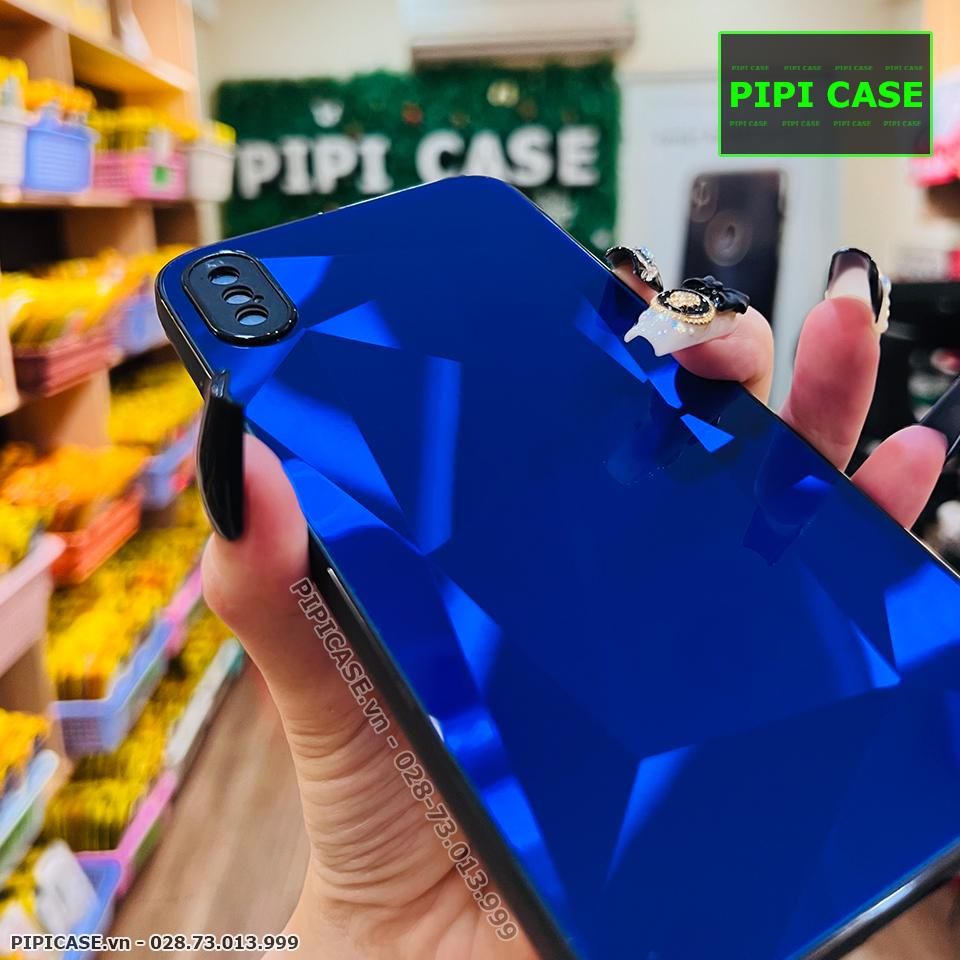 Ốp Lưng iPhone XS Max - Kim Cương 6D - Xanh