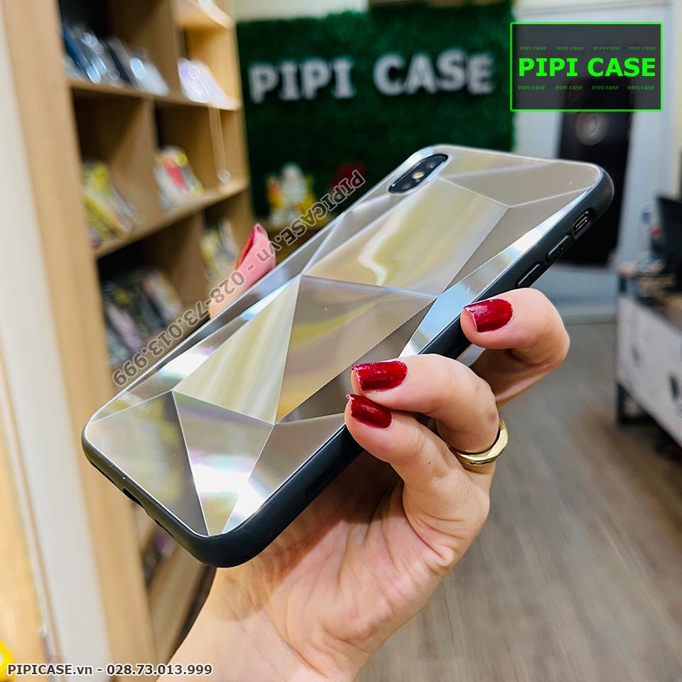 Ốp Lưng iPhone X / XS - Kim Cương 6D - Bạc