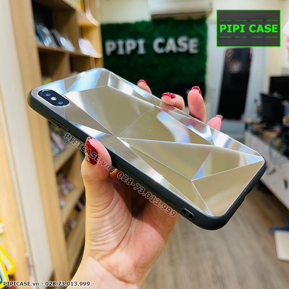 Ốp Lưng iPhone X / XS - Kim Cương 6D - Bạc