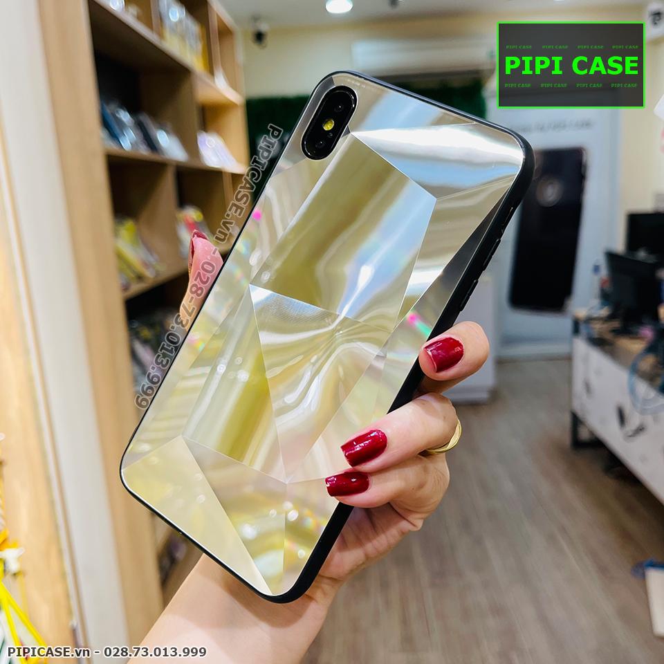 Ốp Lưng iPhone X / XS - Kim Cương 6D - Bạc