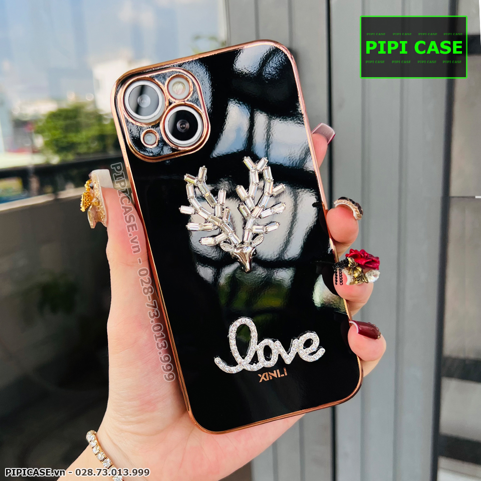 Ốp Lưng iPhone 13 - Deer Love - Đen