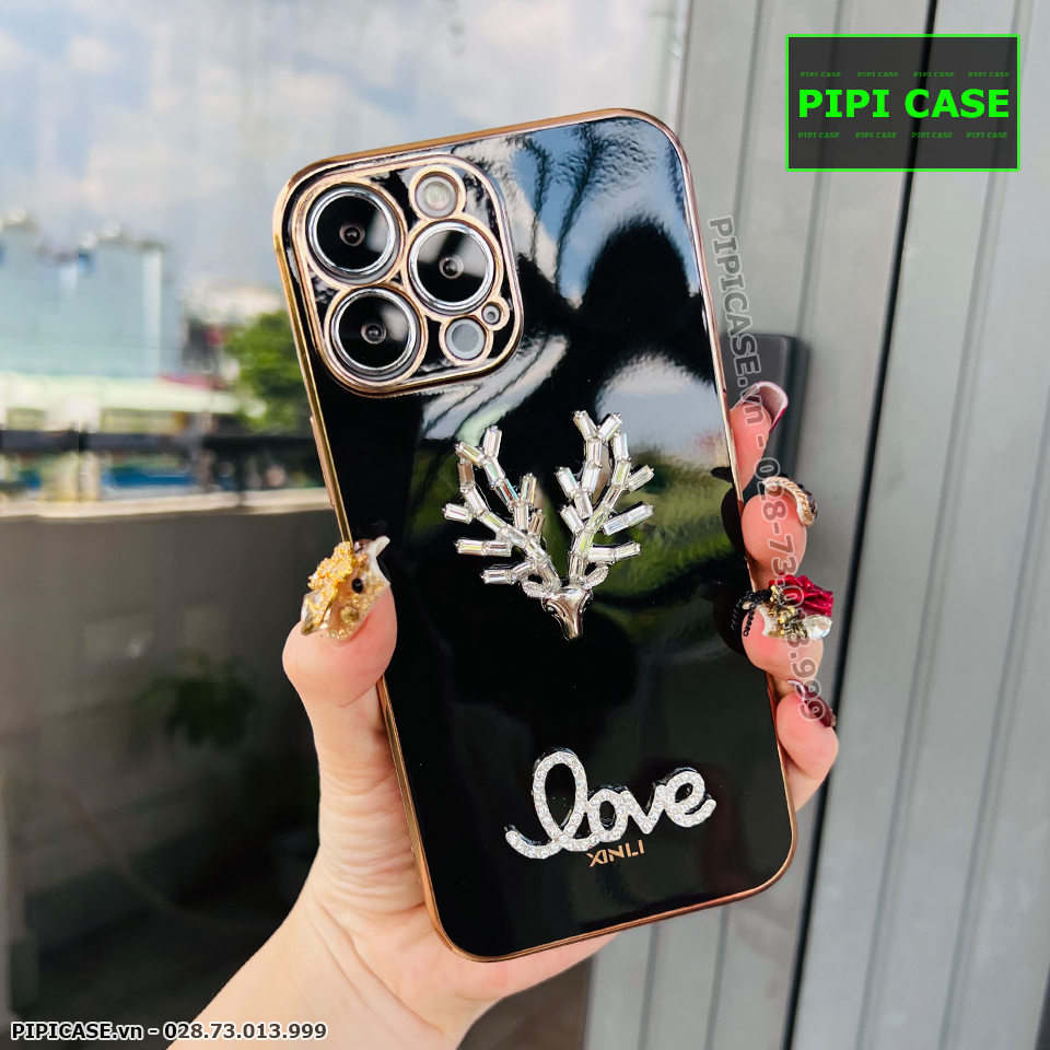 Ốp Lưng iPhone 13 Pro Max - Deer Love - Đen