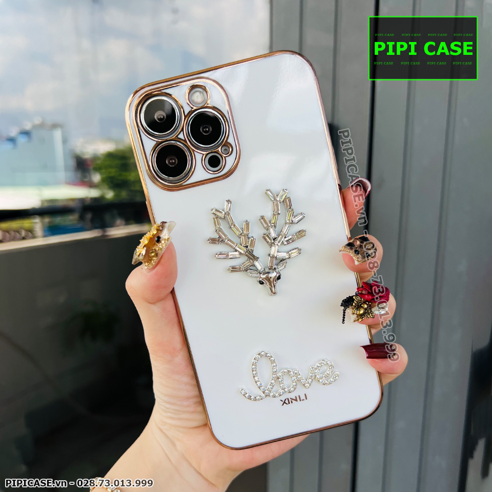 Ốp Lưng iPhone 13 Pro - Deer Love - Trắng