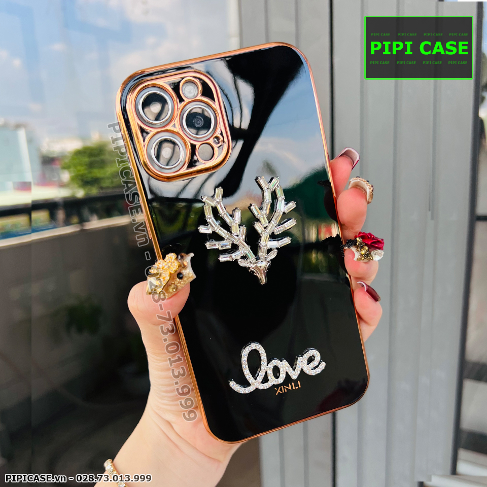 Ốp Lưng iPhone 12 Pro Max - Deer Love - Đen