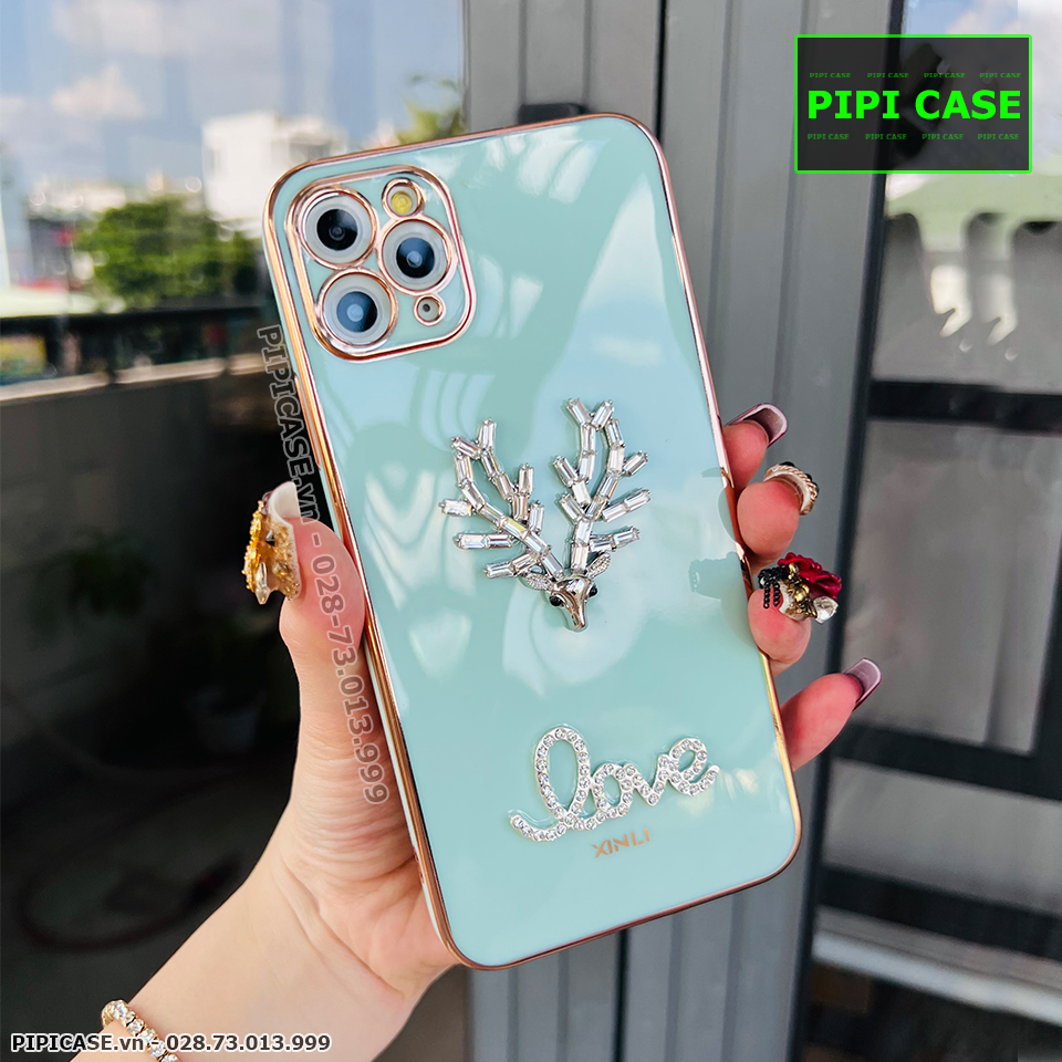 Ốp Lưng iPhone 11 Pro Max - Deer Love - Xanh Mint