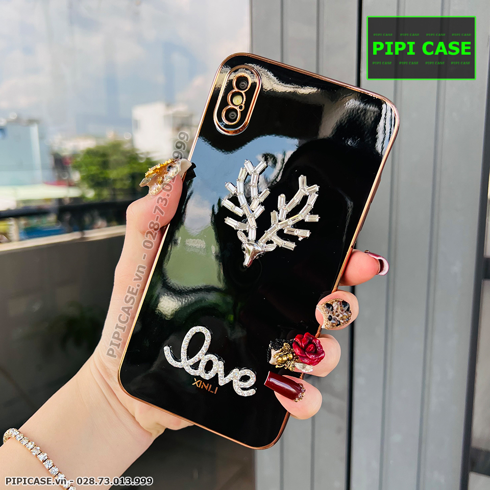Ốp Lưng iPhone X / XS - Deer Love - Đen