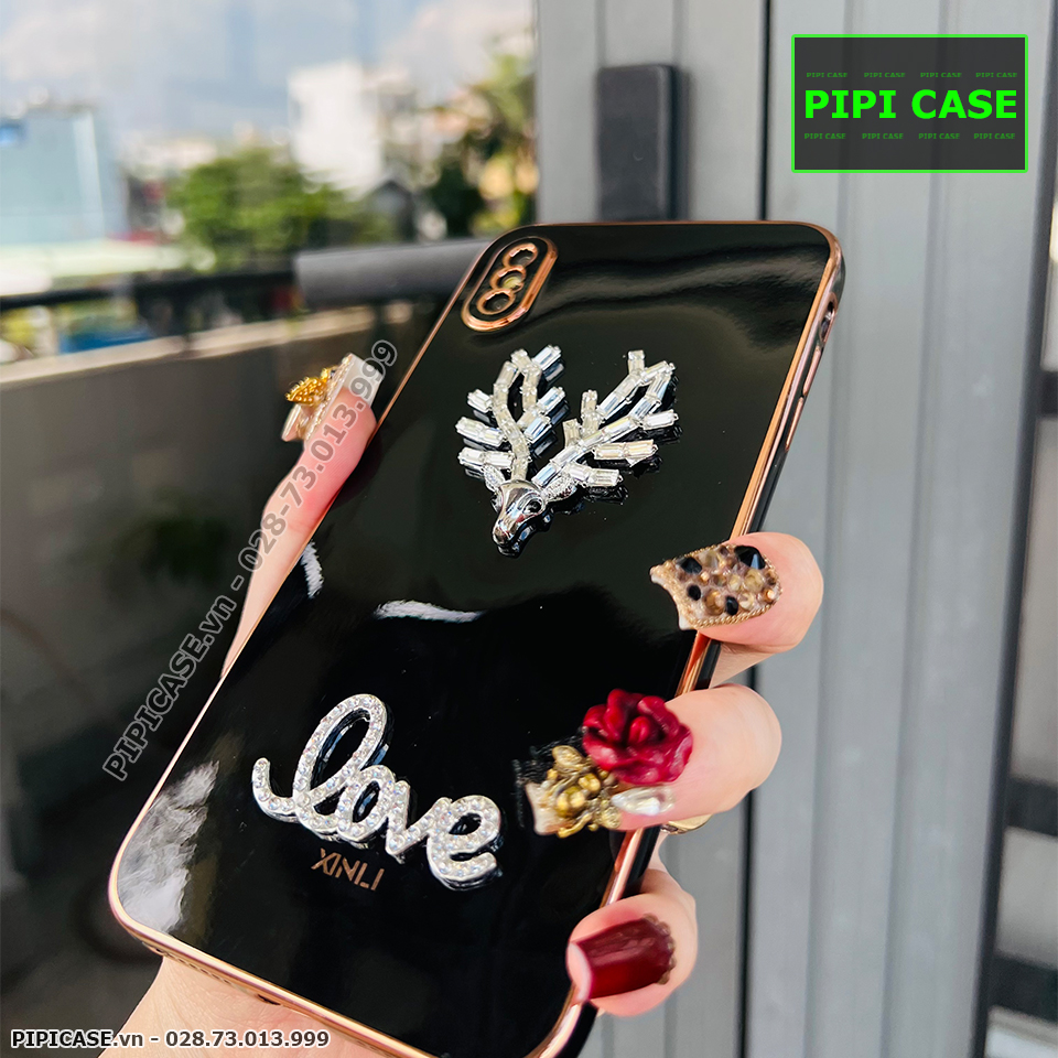 Ốp Lưng iPhone X / XS - Deer Love - Đen