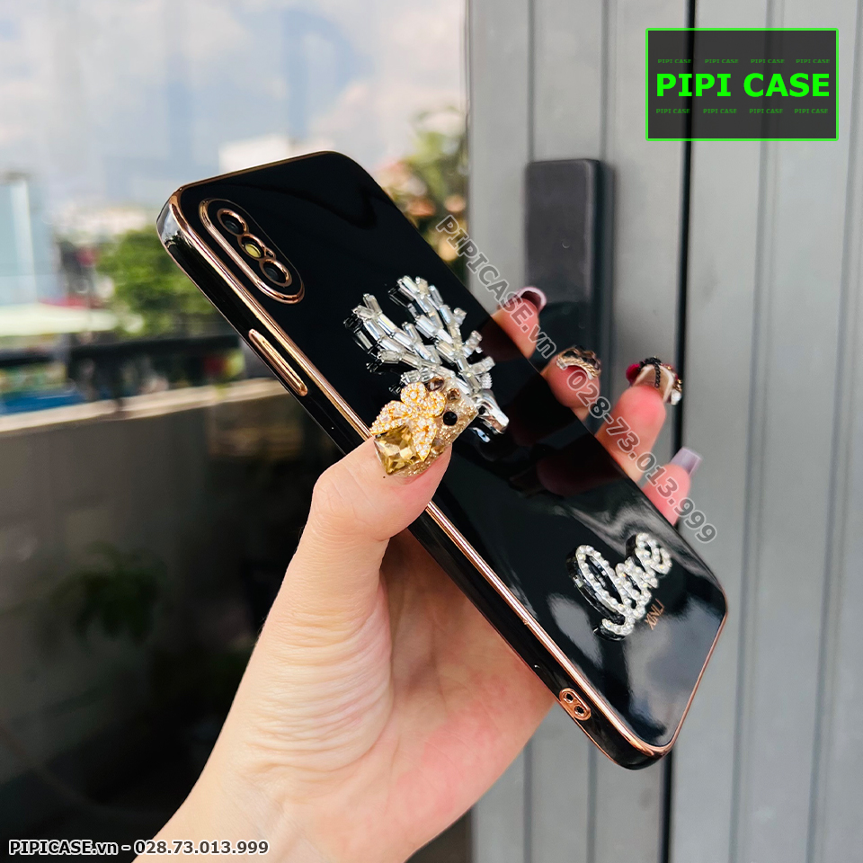 Ốp Lưng iPhone X / XS - Deer Love - Đen