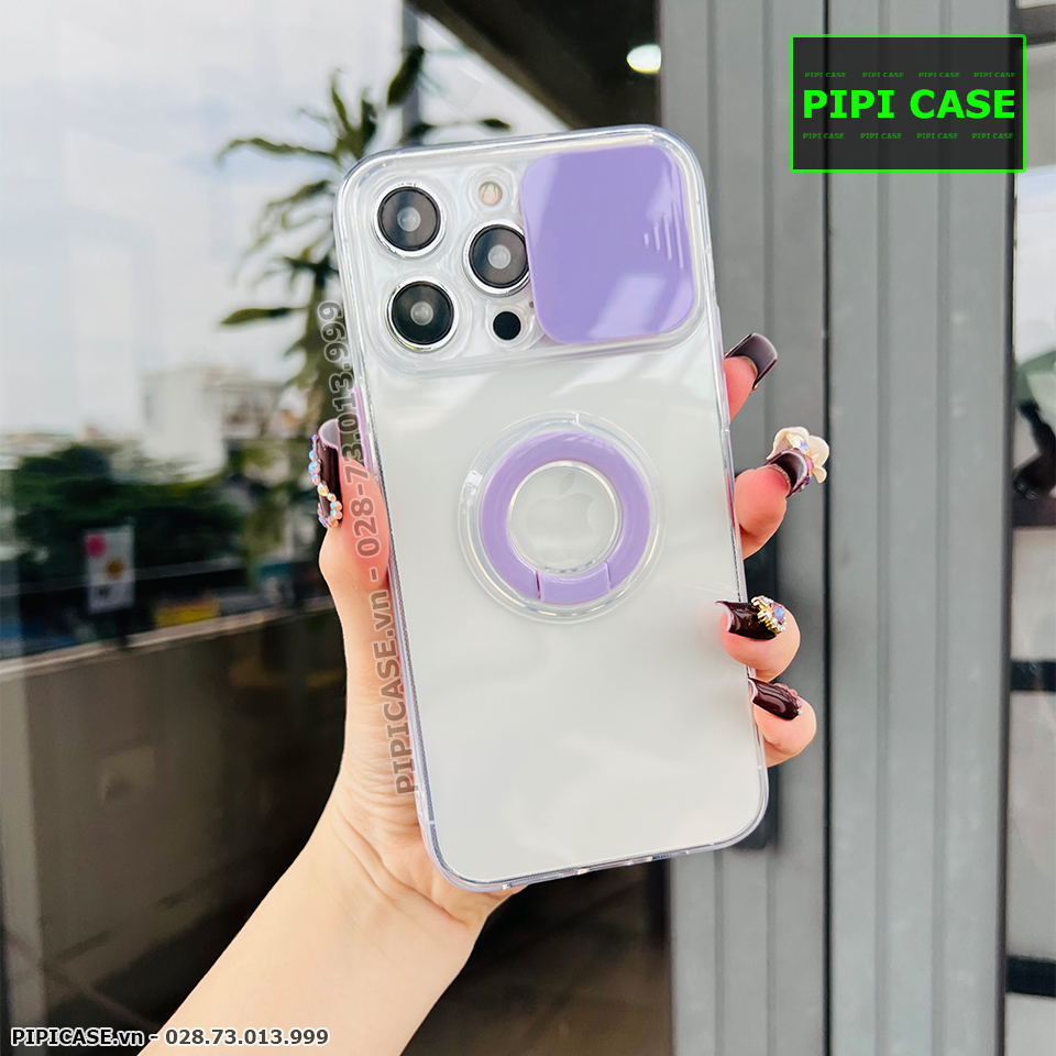 Ốp Lưng iPhone 14 Pro - Pink Bear - Tím