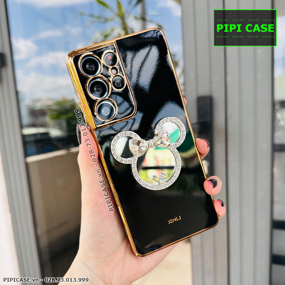 Ốp Lưng Samsung S21 Ultra 5G - Mic Gương - Đen