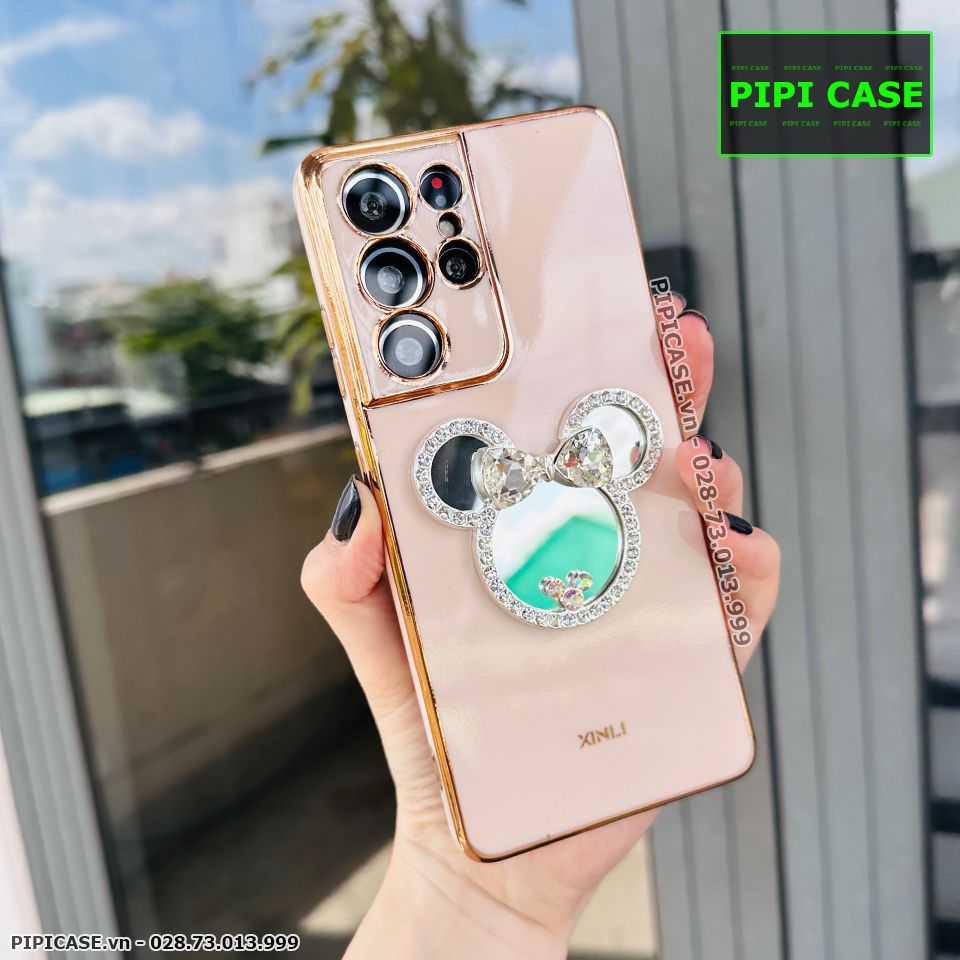 Ốp Lưng Samsung S21 Ultra 5G - Mic Gương - Vàng