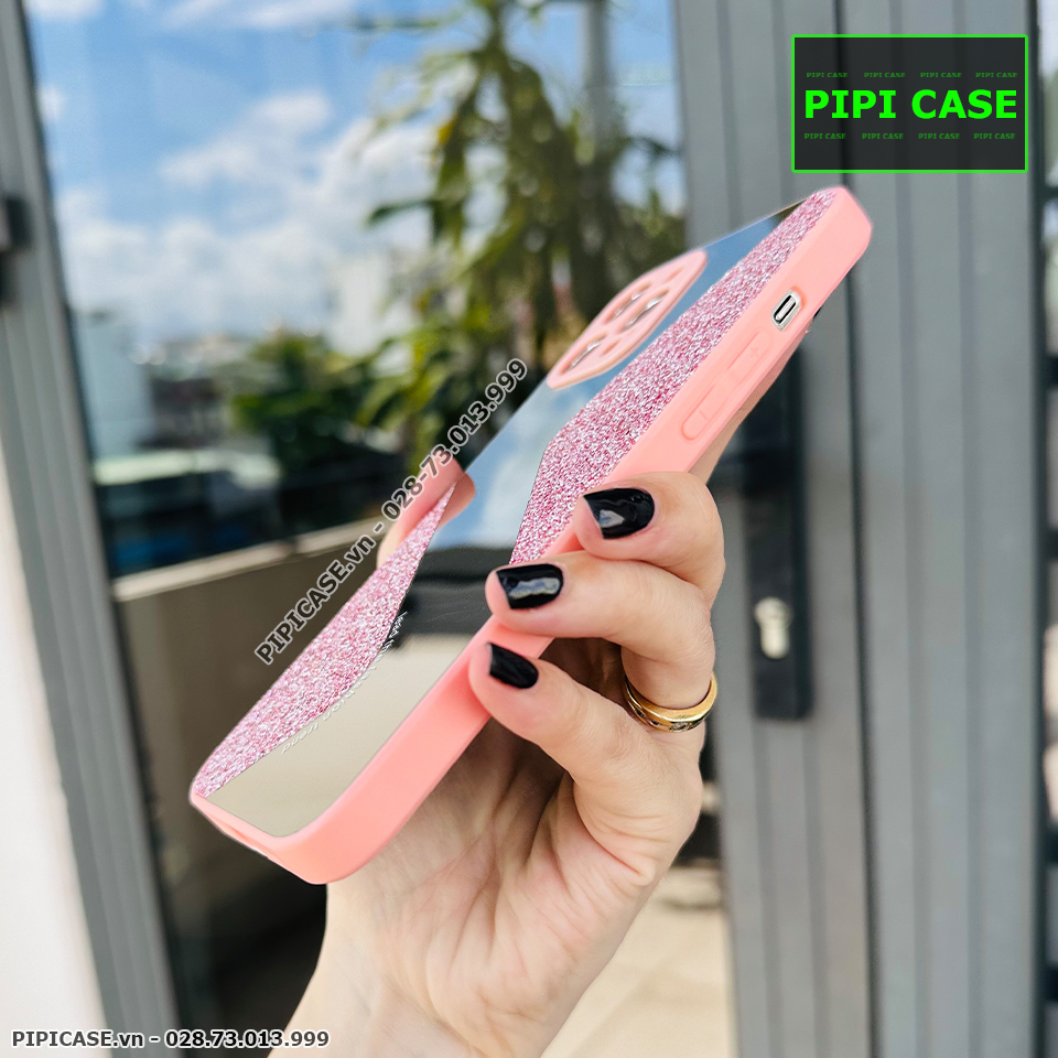 Ốp Lưng iPhone 12 Pro Max - Glitter Mirror - Hồng