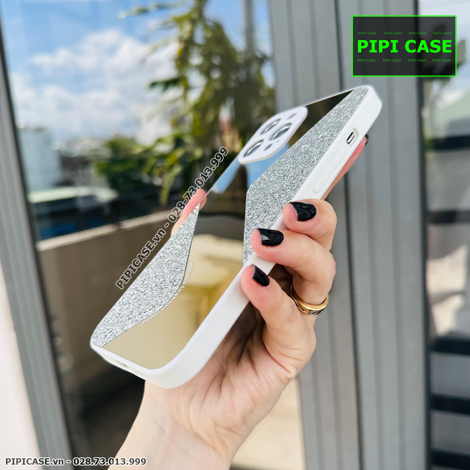 Ốp Lưng iPhone 12 Pro Max - Glitter Mirror - Trắng