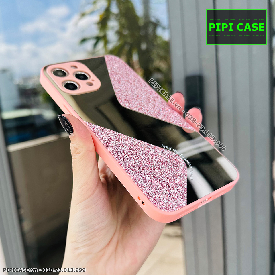 Ốp Lưng iPhone 12 Pro Max - Glitter Mirror - Hồng