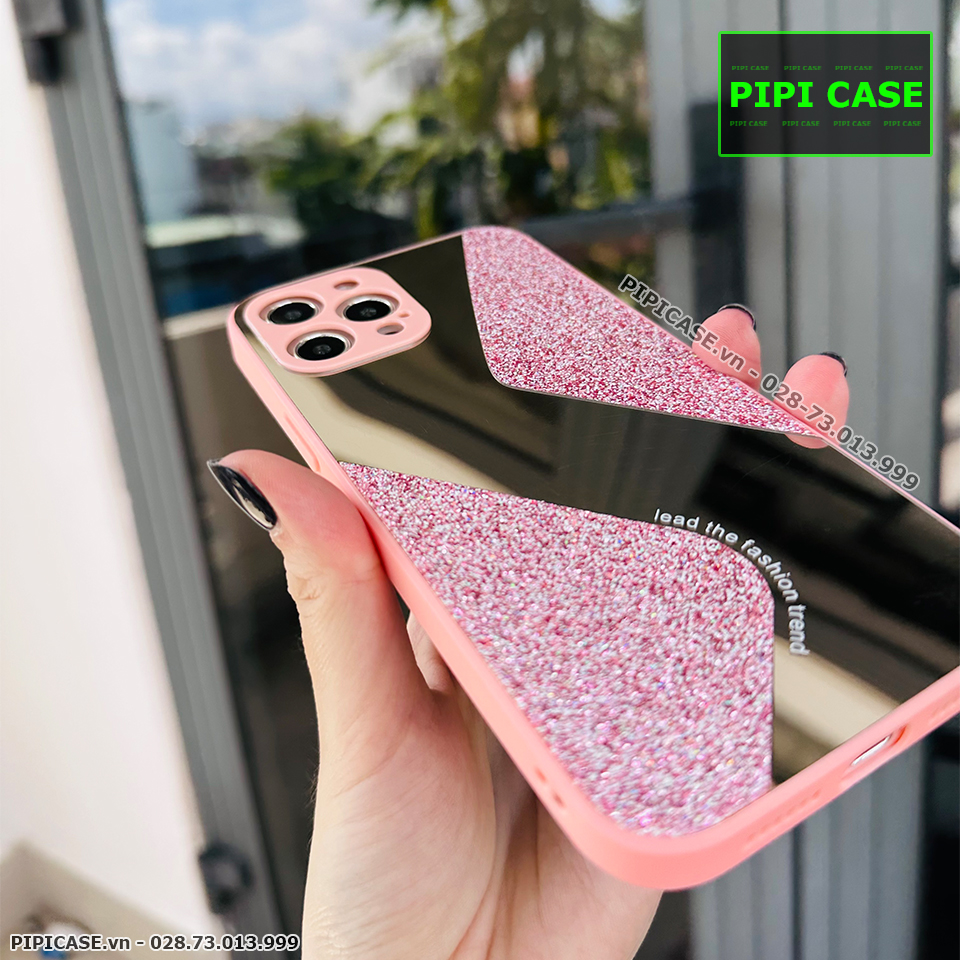Ốp Lưng iPhone 12 Pro Max - Glitter Mirror - Hồng