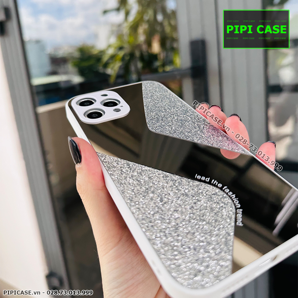 Ốp Lưng iPhone 12 Pro Max - Glitter Mirror - Trắng