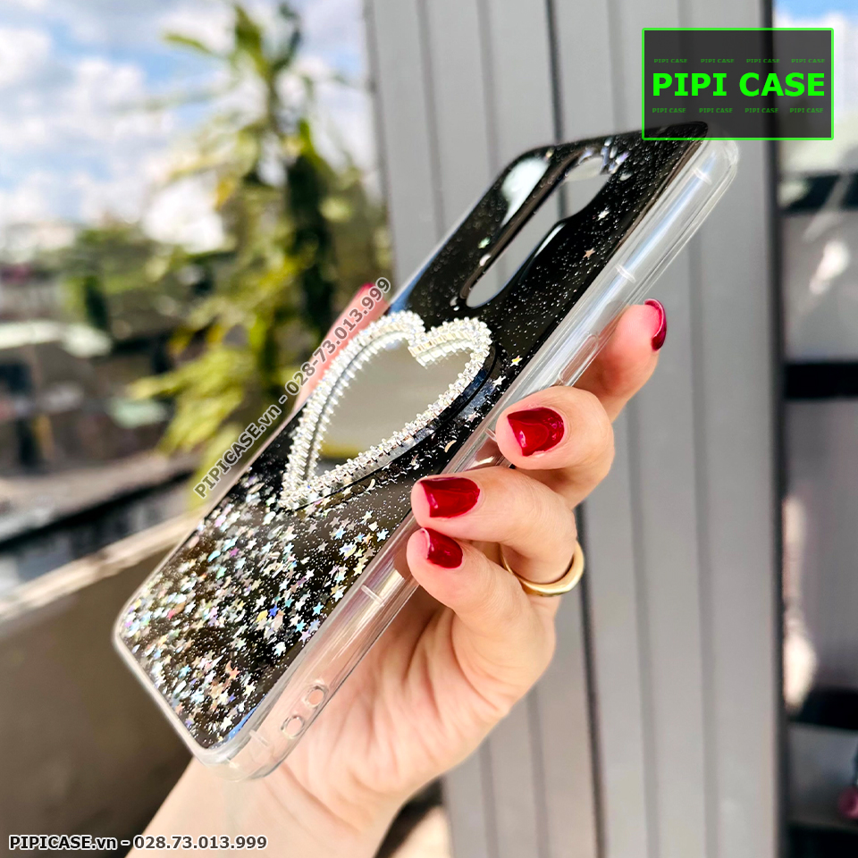 Ốp Lưng Oppo A5 2020 / A9 2020 - Gương Tim - Đen